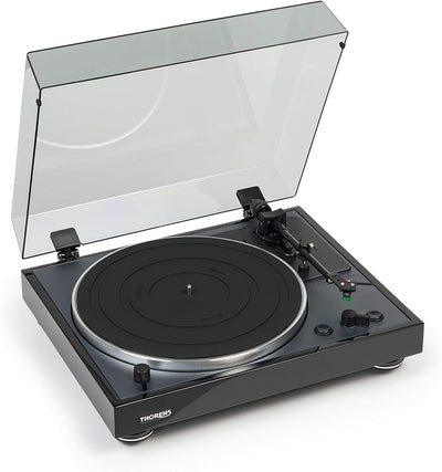 Thorens TD 102 A Plattenspieler, schwarz, Schwarz Hochglanz