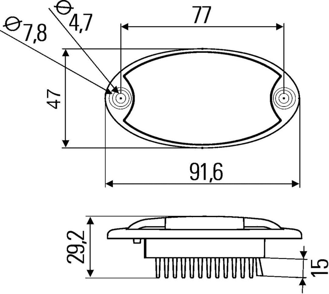 HELLA - Innenraumleuchte - Mini OvalLED VESTA5 - LED - 12V - 1.2W - LED - Einbau - Lichtscheibenfarb