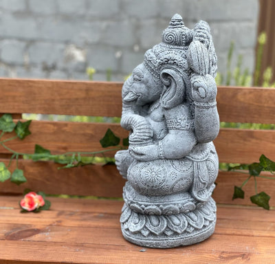 Stone and Style Steinfigur Ganesha 12,1 kg frostfest Steinguss massiv