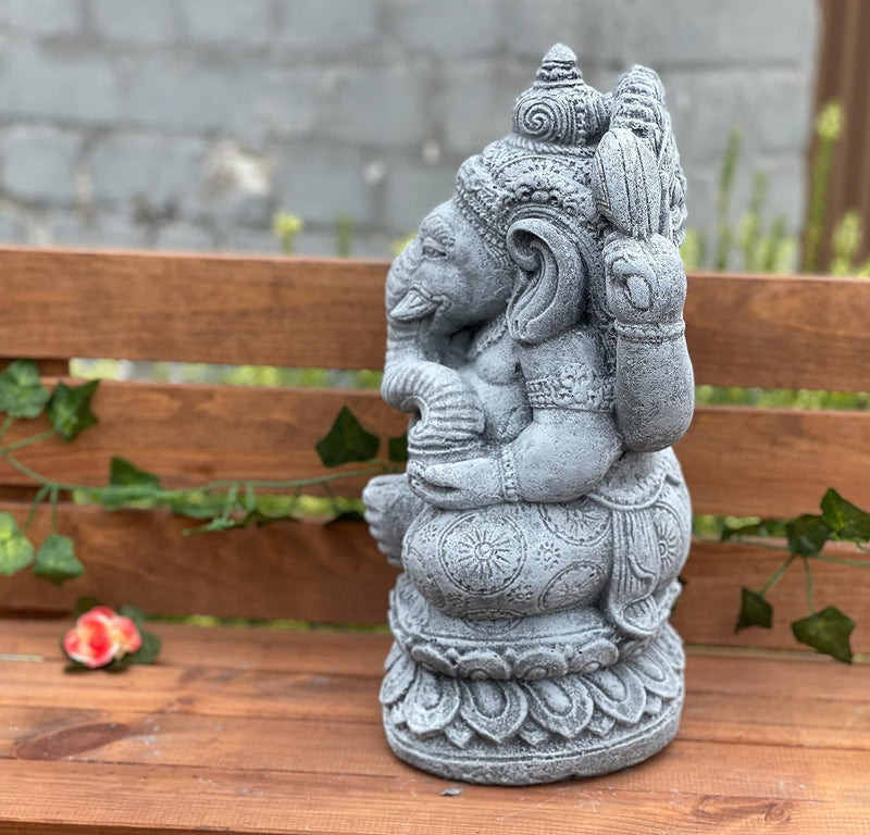 Stone and Style Steinfigur Ganesha 12,1 kg frostfest Steinguss massiv