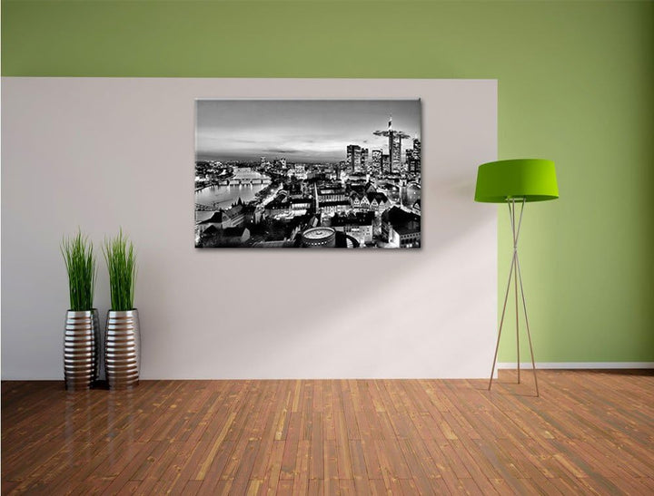 Pixxprint Frankfurt Skyline als Leinwandbild/Grösse: 100x70 / Wandbild/Kunstdruck/fertig bespannt, 1
