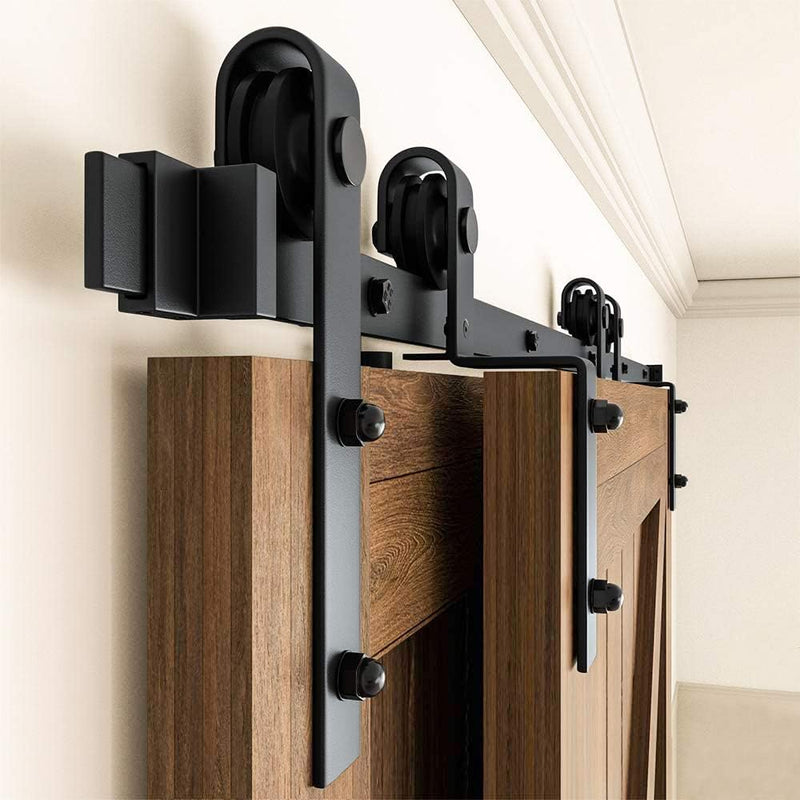 6.6FT/200cm Schiebetürbeschlag Barn Door Hardware Kit Laufschienen für Schiebetür Hängeschiene Schie