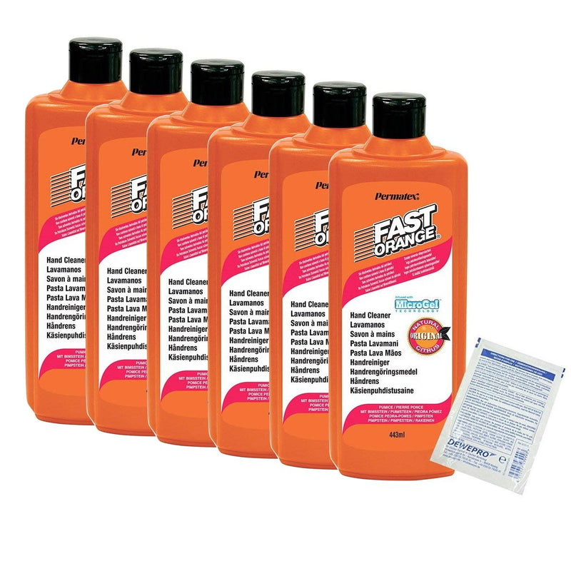 6er Set Permatex Fast Orange Flasche 440ml - die perfekte Handreiniung für die Werkstatt und unterwe