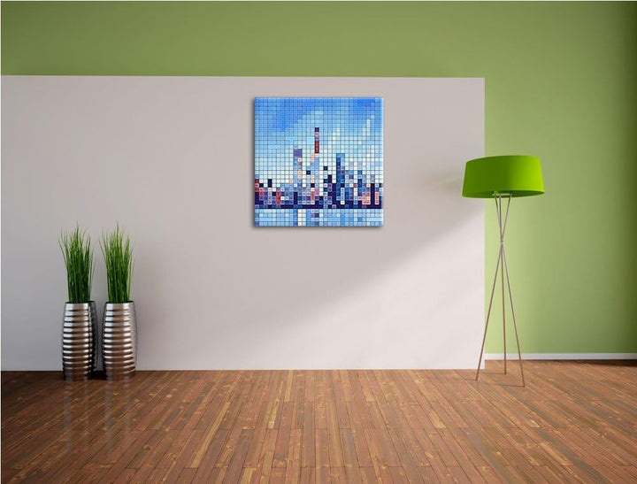 Matrix Los Angeles, Format: 70x70 auf Leinwand, XXL riesige Bilder fertig gerahmt mit Keilrahmen, Ku