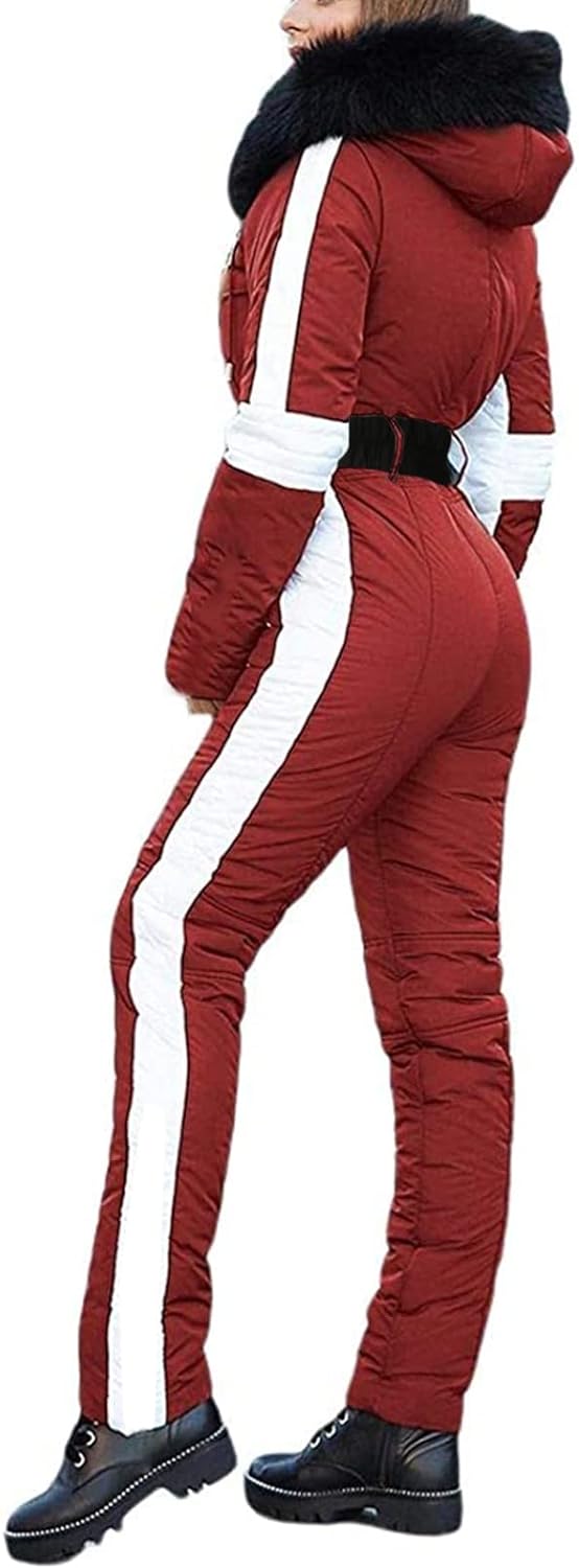 Fannyfuny Damen Schneeanzug Skianzug Winter Warme Skioverall Skifahren Skianzüge Overall Jumpsuit Fr