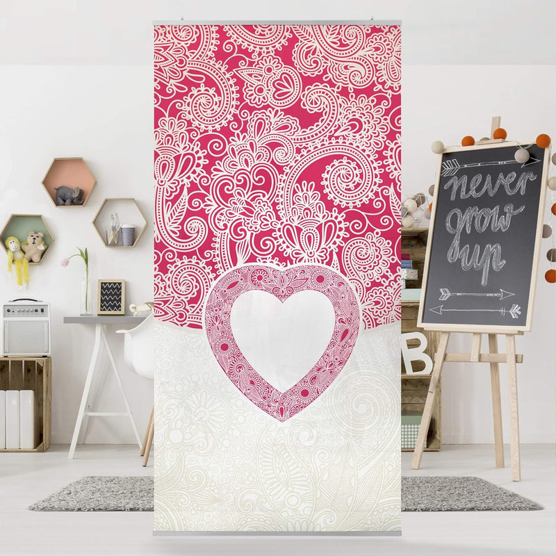 Bilderwelten Raumteiler Heart Pattern 250x120cm inkl. transparenter Halterung 250x120cm incl. transp