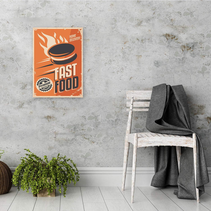 Feeby Wanddeko rostiges Schild Kunst modern Bilder Werbung Orange 60x90 cm Deco panel 60x80 cm Orang