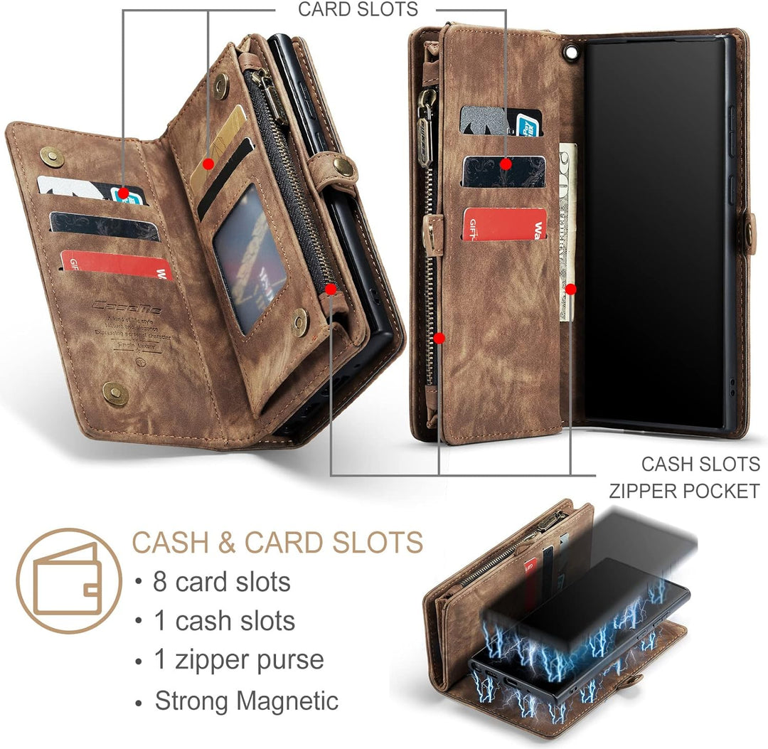 UFinetech Abnehmbar Magnetische Samsung Galaxy Note 20 Ultra Hülle Tasche Case Stylish Luxus TPU Led