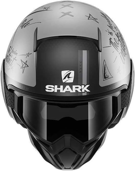 Shark Motorradhelm STREET DRAK TRIBUTE RM Mat SAA, Schwarz/Grau, M