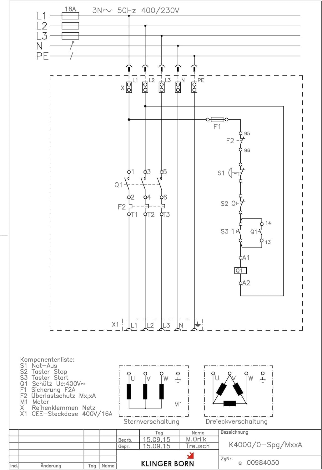 Schalter mit Unterspannungsauslösung und Not-Halt 3Ph-400V bis 7,5kW