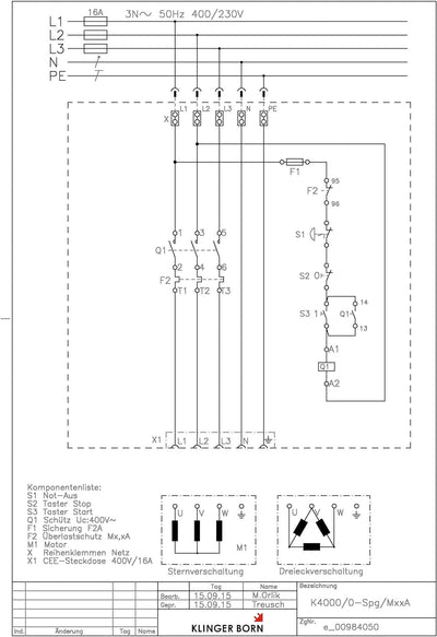 Schalter mit Unterspannungsauslösung und Not-Halt 3Ph-400V bis 7,5kW