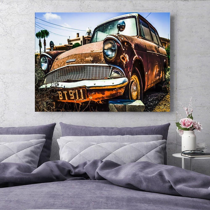 Feeby. Wandbilder - 1 Teilig- 60x90 cm - Bilder Kunstdrucke Deko Panel, AUTO, AUTOMOBIL, BRAUN, 60x9
