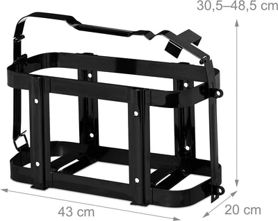 Relaxdays Kanisterhalterung Auto, für 10 & 20 L Reservekanister, Halter Benzinkanister, Metall, Kani
