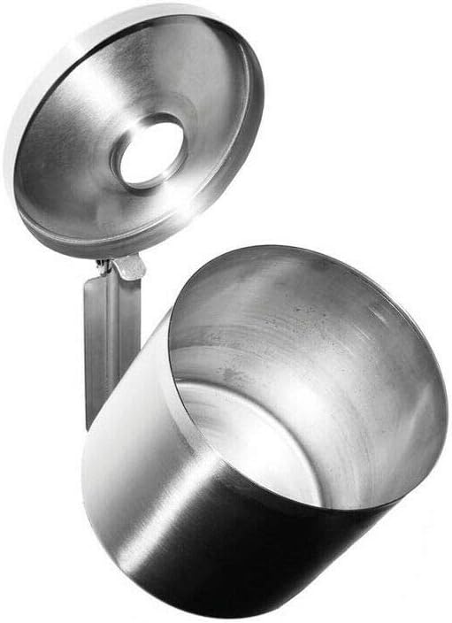 Kipp-Wandaschenbecher aus Edelstahl, 1 L, 110 x 120 mm, Sicherheitsaschenbecher für Gastronomie und