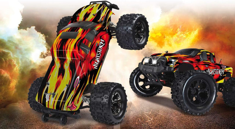 JAMARA 059737 - Nightstorm Monstertruck 1:10 BL 4WD Lipo 2,4GHz LED - Brushless Motor 3200KV, Regler