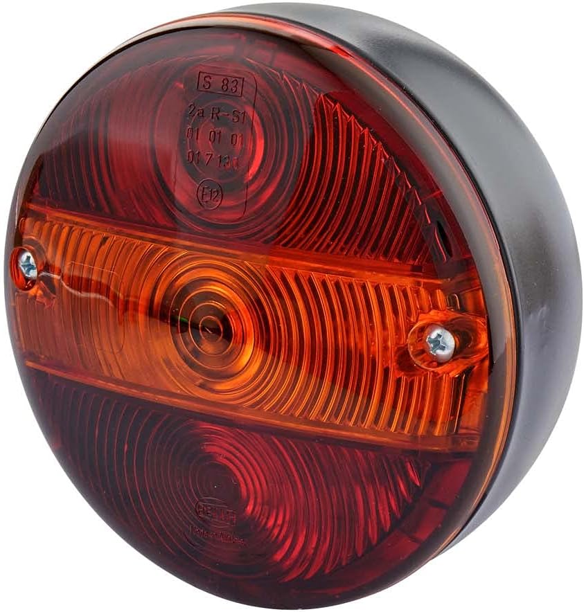 HELLA - Heckleuchte - Glühlampe - 12V - Anbau/geschraubt - Lichtscheibenfarbe: rot/gelb - Stecker: F
