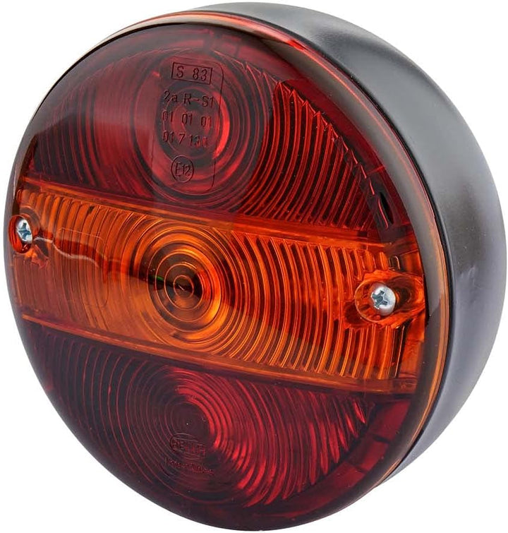 HELLA - Heckleuchte - Glühlampe - 12V - Anbau/geschraubt - Lichtscheibenfarbe: rot/gelb - Stecker: F