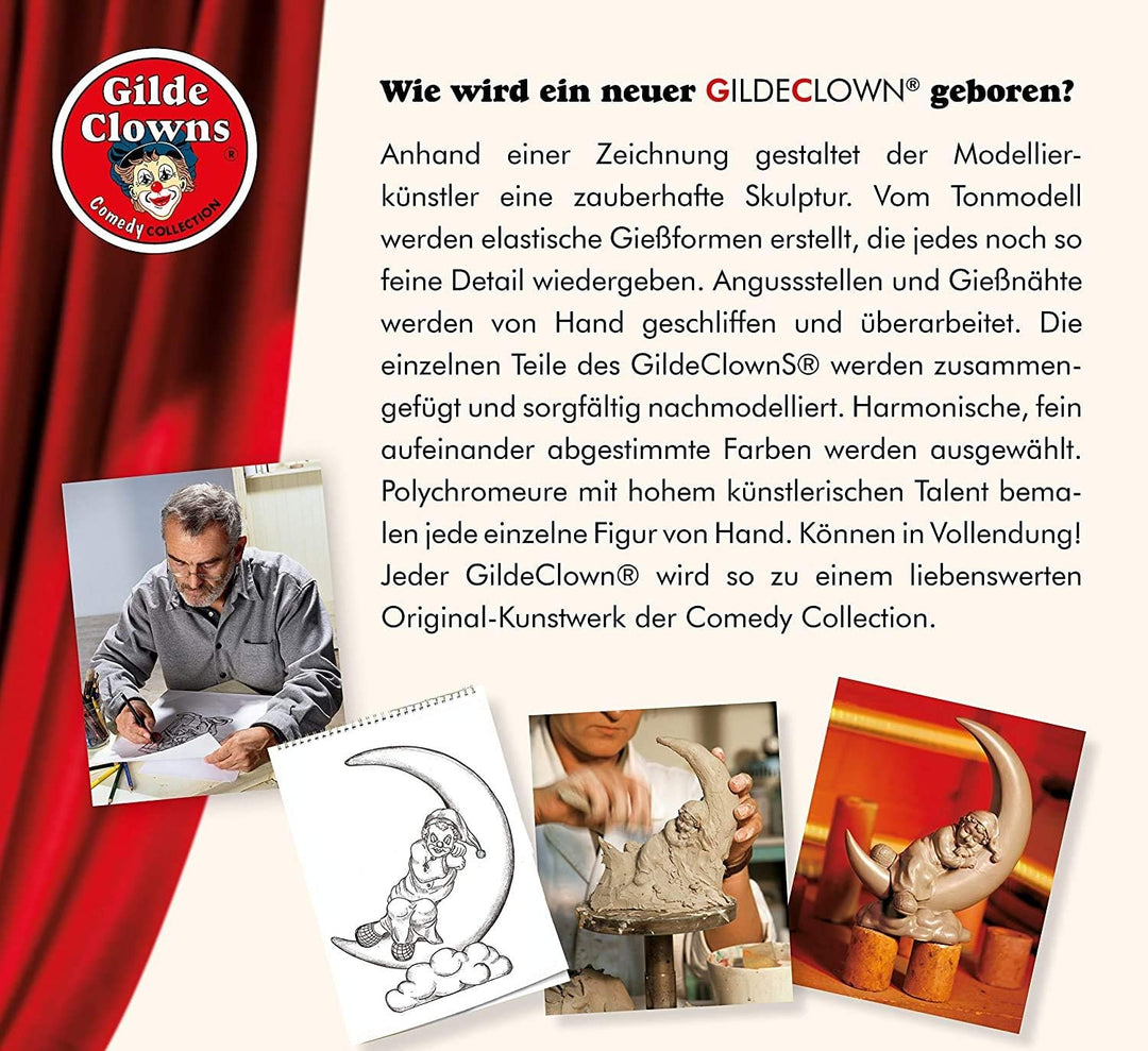 Gildeclown Figur Oh Schreck - Deko Figur und Sammlerstück Höhe 13 cm - handbemalt - in Geschenkkarto