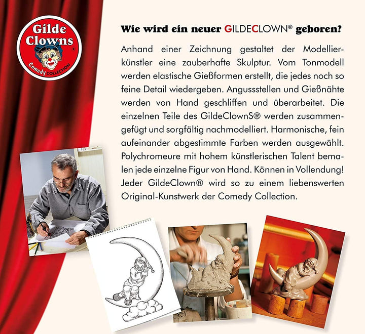 Gildeclown Figur Oh Schreck - Deko Figur und Sammlerstück Höhe 13 cm - handbemalt - in Geschenkkarto