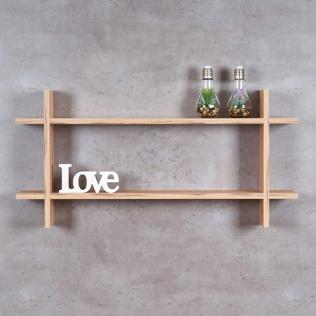 levandeo Regal BxH 98x48cm Holz Steckregal Kernbuche Wandregal Bücherregal Ablage Deko Holzregal Ein