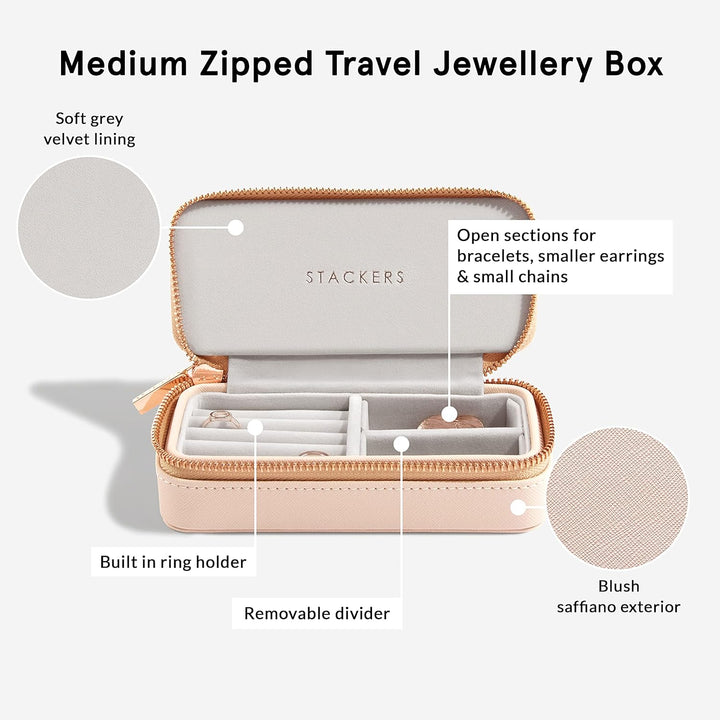 Stackers Blush Mittelgross Reise Schmuckschatulle, Blush