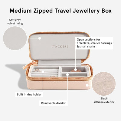 Stackers Blush Mittelgross Reise Schmuckschatulle, Blush