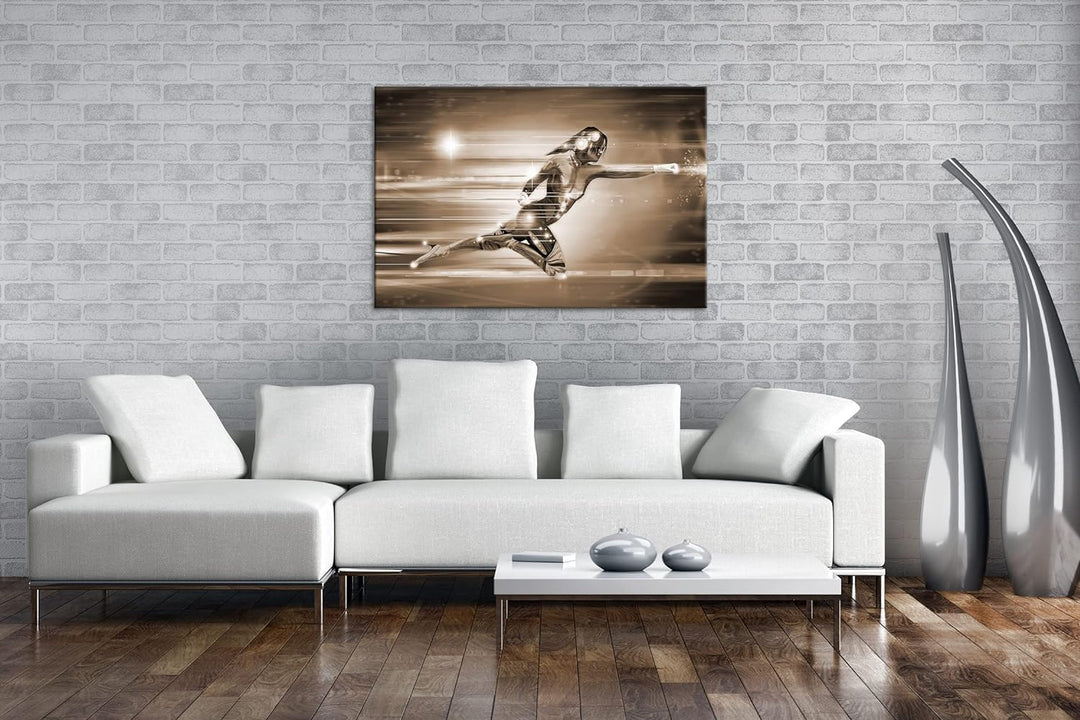 deyoli Geschwindigkeit der Cyber-Suprheldin Effekt: Sepia, Format: 80x60 als Leinwandbild, Motiv fer