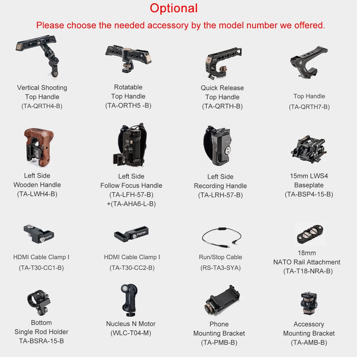 TILTA TA-T30-FCC-B-2 Camera Cage für Sony A7M4 A7 IV Alpha A1 A9 II Alpha 7 IV Kamera Käfig Support