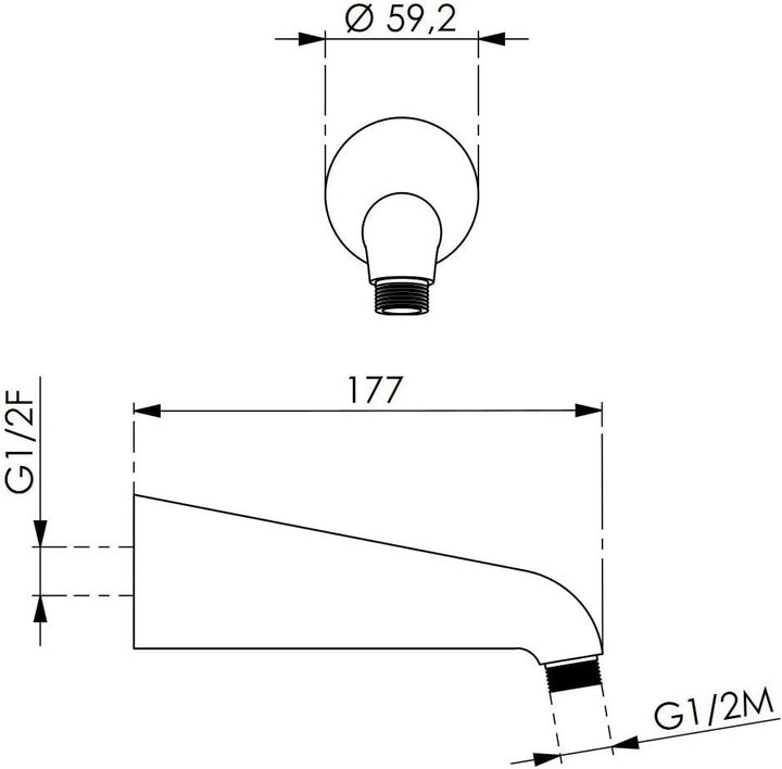 Duschkopf Set Wandarm mit Brausekopf mit Antikalkdüsen/Kopfbrause Wandbrause