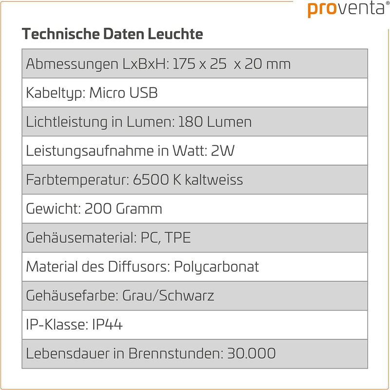 proventa® WorkLoad Akku LED-Arbeitsleuchte 2W mit Taschenlampe 1. Akku-stableuchte, 1. Akku-stableuc