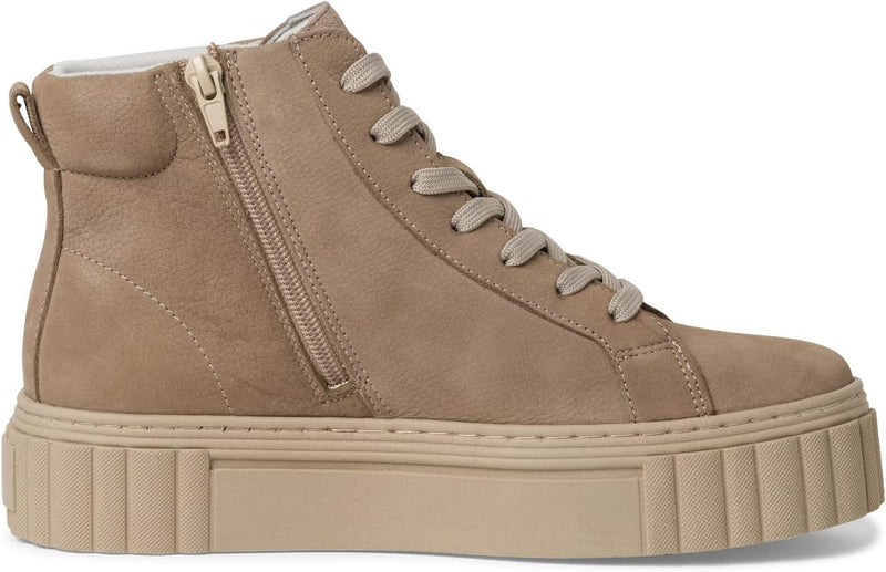 Tamaris Damen High-Top Sneaker, Frauen Halbschuhe,Wechselfussbett 36 EU Braun Taupe, 36 EU Braun Tau