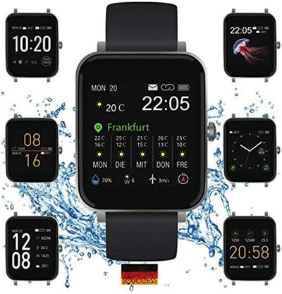 SOUCCESS FITNESSUHR MIT Full Touch Display, SMARTWATCH Always ON Display, FITNESSTRACKER, PULSMESSER