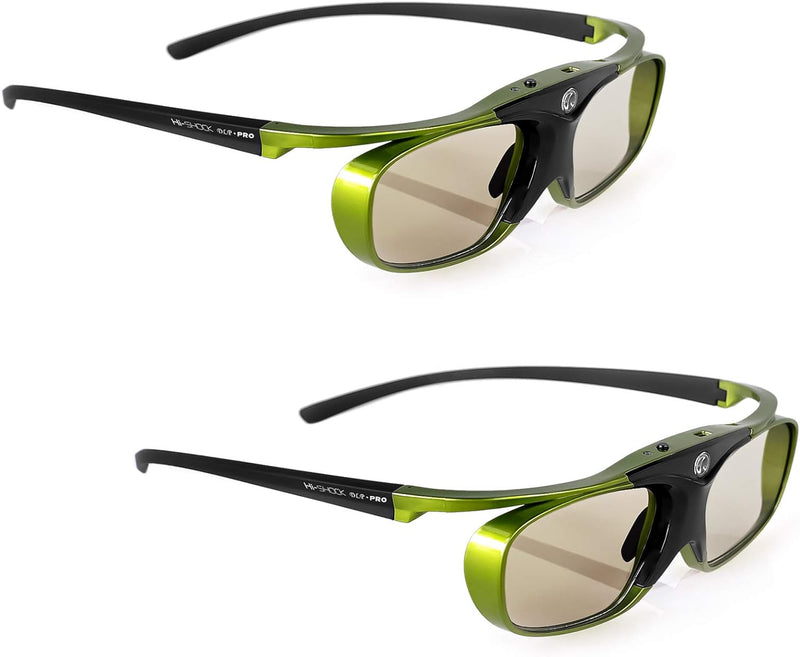 2X Hi-Shock DLP Pro Lime Heaven | DLP Link 3D Aktive Brille für 3D DLP Beamer von Acer, BenQ, Optoma