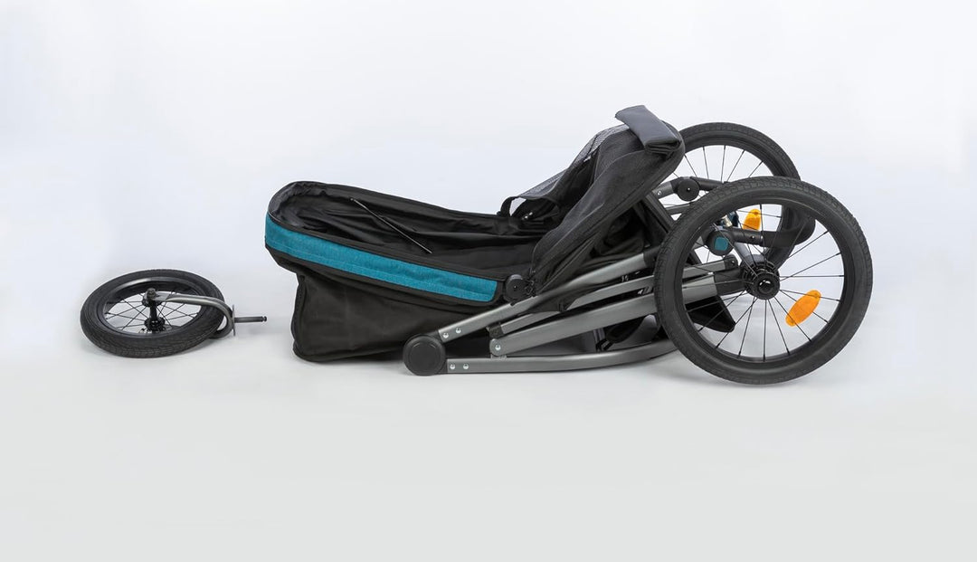 TRIXIE Hundebuggy, Wagen für Hunde, 60 × 112 × 120 cm, 12,5 kg, schwarz/Petrol bis zu 20 kg belastba