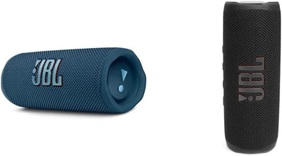 JBL Flip 6 Bluetooth Box in Blau & Flip 6 Bluetooth Box in Schwarz – Wasserdichter, tragbarer Lautsp