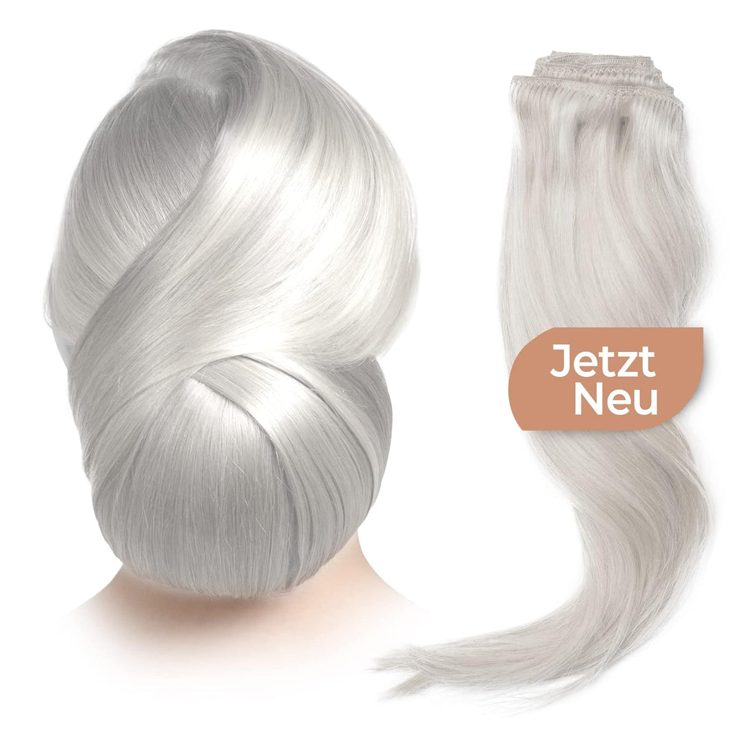 Beauty Full Hair Clip in Extensions Echthaar 55cm 100g Weissblond/Ice|Haarverlängerung Echthaar Clip