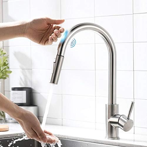 AIMADI Touch Sensor Wasserhahn Küche Armatur Küchenarmatur mit Brause Ausziehbar 360° Drehbar Spülti