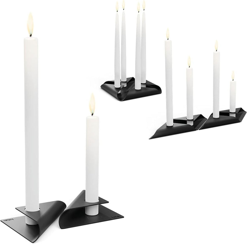 höfats - Square Candle - Kerzenhalter aus Edelstahl für Stabkerze 20-24mm - Kerzenständer in schwarz