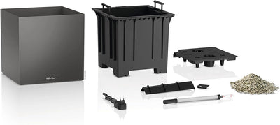 Lechuza Canto Premium 40 Low LED All-in-One Set anthrazit metallic 13783 40x40x40 cm Anthrazit Metal