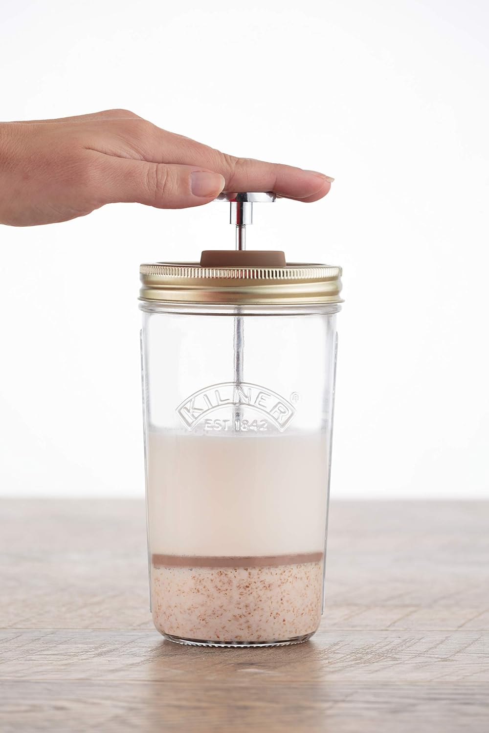 Kilner Nussmilch/Mandelmilch-Herstellungset-Set, 2 Gläser mit Zubehör und Deckel, 0,5 l