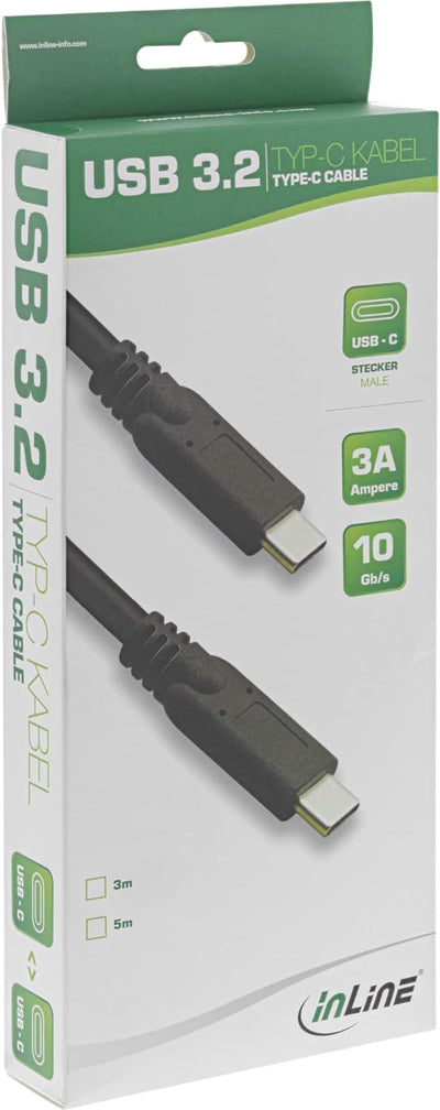 InLine® USB 3.2 Gen.1x2 Kabel, USB Typ-C Stecker/Stecker, schwarz, 5m