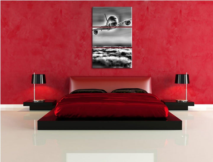 Pixxprint Flugzeug über den Wolken 3Teiler 120x80 cm Leinwandbild Wandbild Kunstdruck