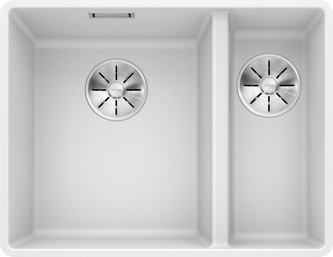 BLANCO SUBLINE 340/160-F | SILGRANIT weiss | Einbauart: Flächenbündig | Hauptbecken links | ohne Abl