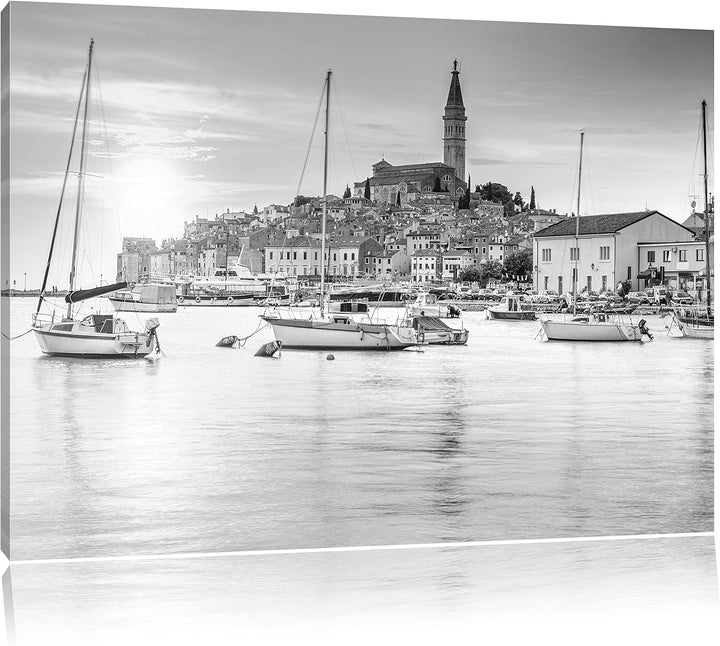 Pixxprint Kroatische Hafenstadt als Leinwandbild/Grösse: 100x70 / Wandbild/Kunstdruck/fertig bespann