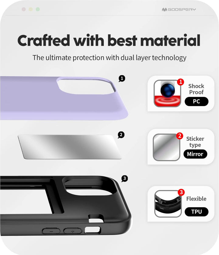 GOOSPERY iPhone 12 Hülle, iPhone 12 Pro Wallet Case mit Kartenhalter, schützende zweilagige Stosssta