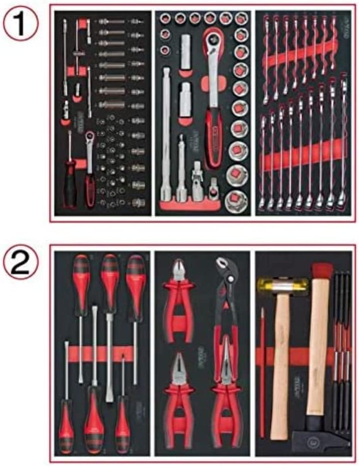 KS Tools 714.0114 Material-114 Werkzeuge 2 Schubladen für Werkstattwagen