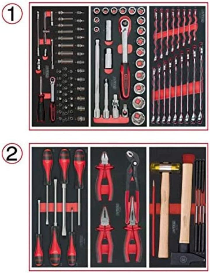 KS Tools 714.0114 Material-114 Werkzeuge 2 Schubladen für Werkstattwagen