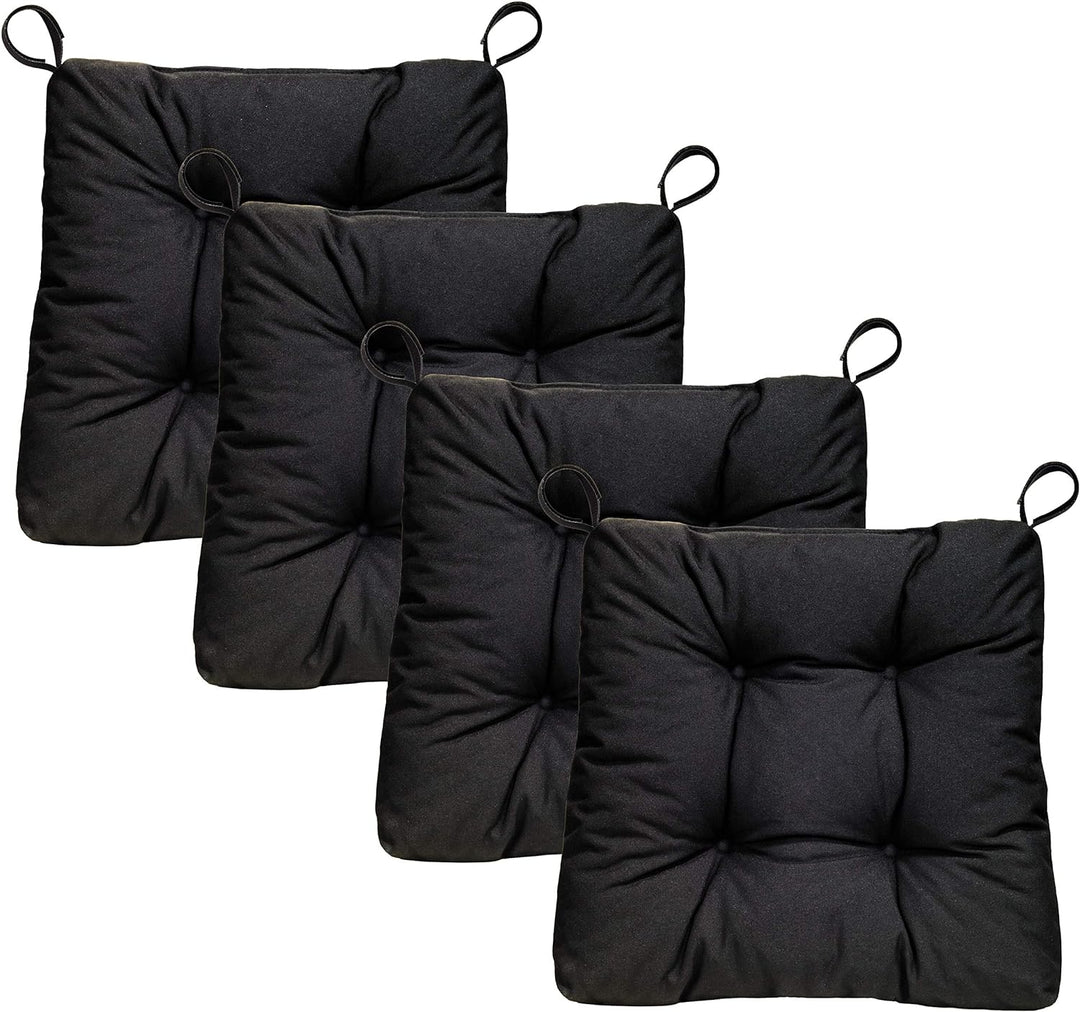 Traumnacht Stuhlkissen Premium 4er Set, 38 x 40 x 7 cm, schwarz, Öko-Tex zertifiziert, produziert na