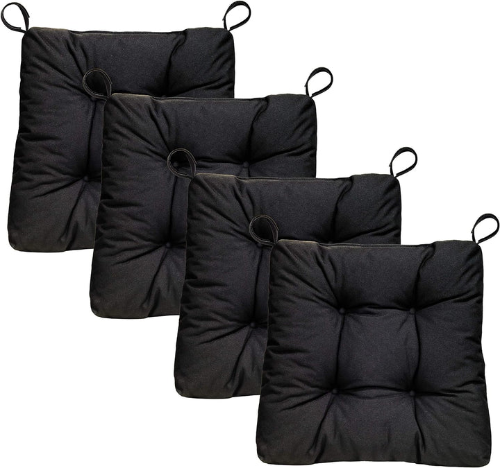 Traumnacht Stuhlkissen Premium 4er Set, 38 x 40 x 7 cm, schwarz, Öko-Tex zertifiziert, produziert na