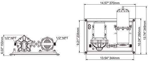 LIGHTEU®, Seaflo 3,0 GPM/11,3 LPM Pumpe mit integriertem Akkumulatortank Pump+tank, Pump+tank